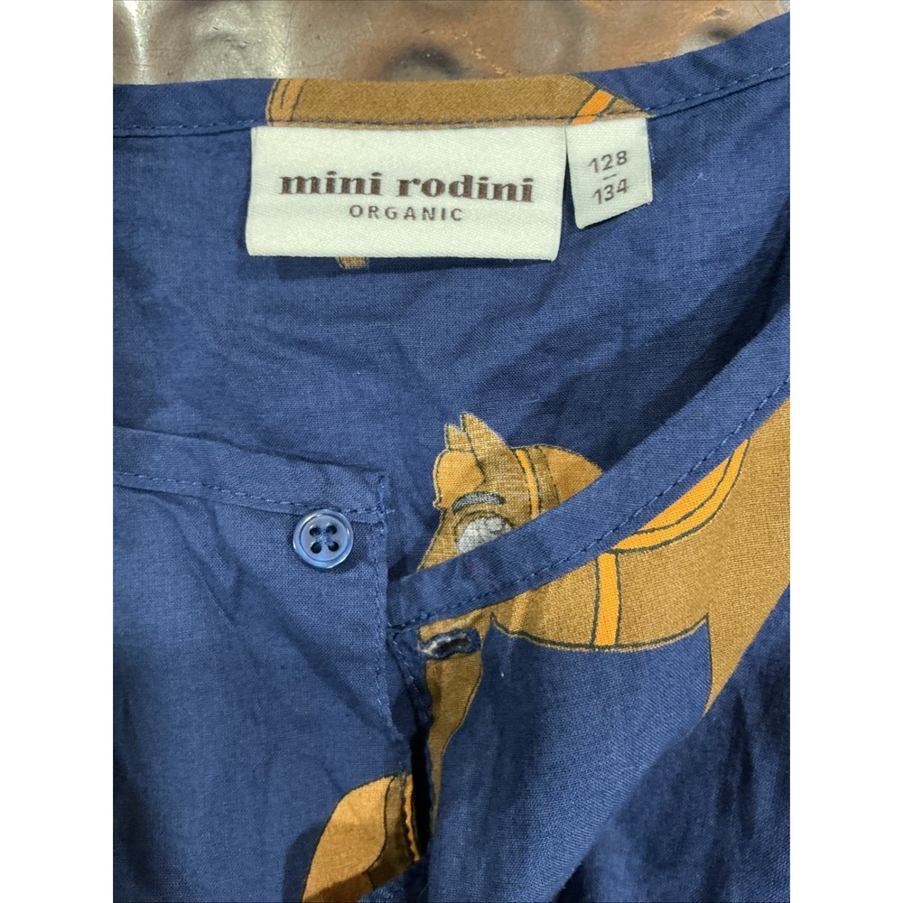 Mini Rodini Sleeveless Dress, Blue, Horse, Girls, 7-9 Or 128/134, Organic Cotton - Picture 7 of 11